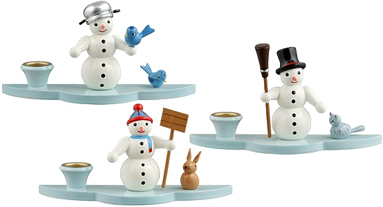Kerzenhalter - Schneemann 3teilig Kerzenhalter - Schneemann 3-teilig