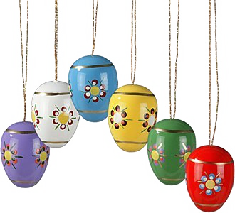 Osterschmuck 6teilig Eier farbig