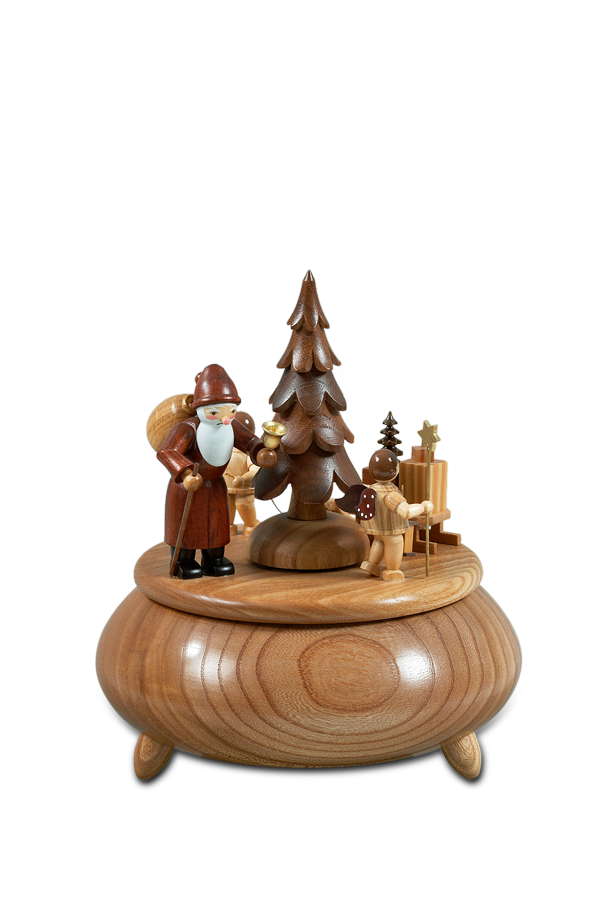 Spieldose Weihnachtsmann, 2 Engel mit Schlitten Spieldose Weihnachtsmann, 2 Engel mit Schlitten