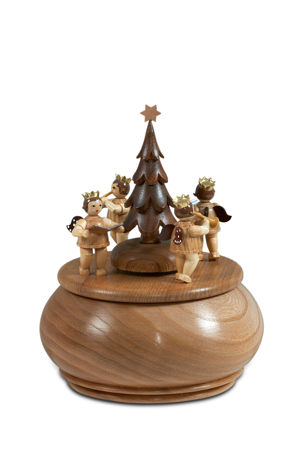 Spieldose Engelgruppe mit Tannenbaum, Melodie O Tannenbaum Spieldose Engelgruppe mit Tannenbaum, Melodie O Tannenbaum