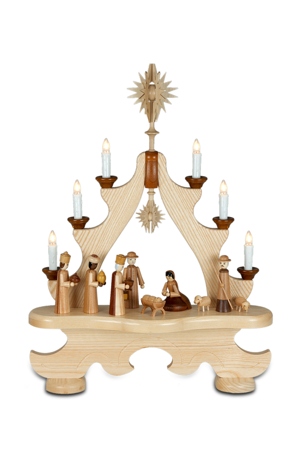 Grosse Spitze mit Beleuchtung Christi Geburt