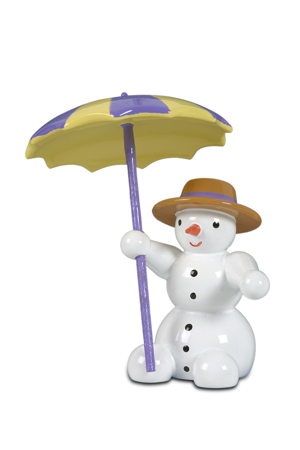 Schneemann mit Schirm