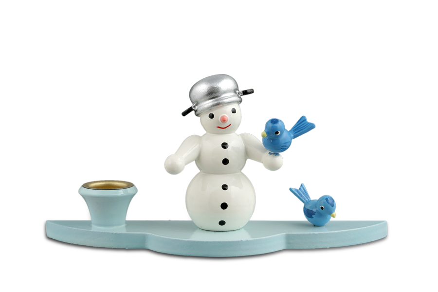 Schneemann mit Vögel